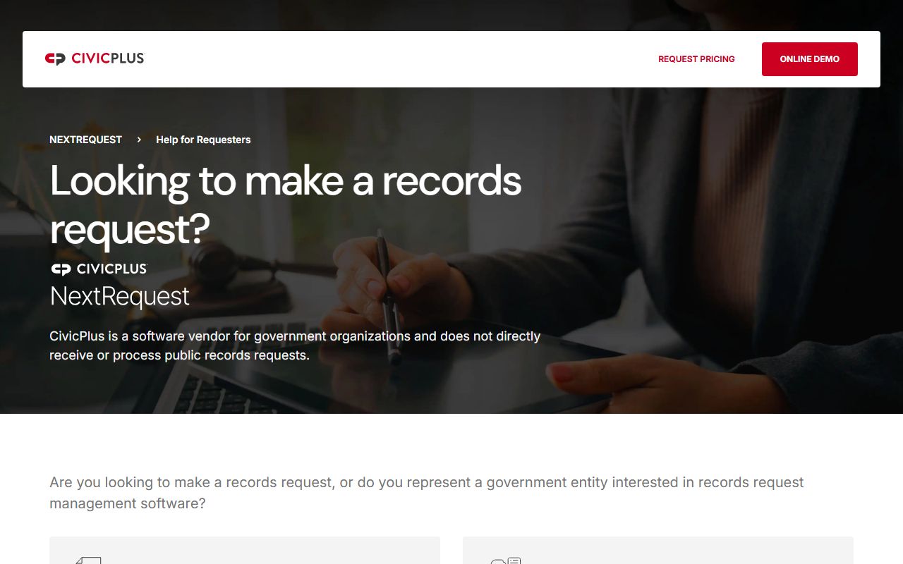 Greene County Sheriff NextRequest portal for police records