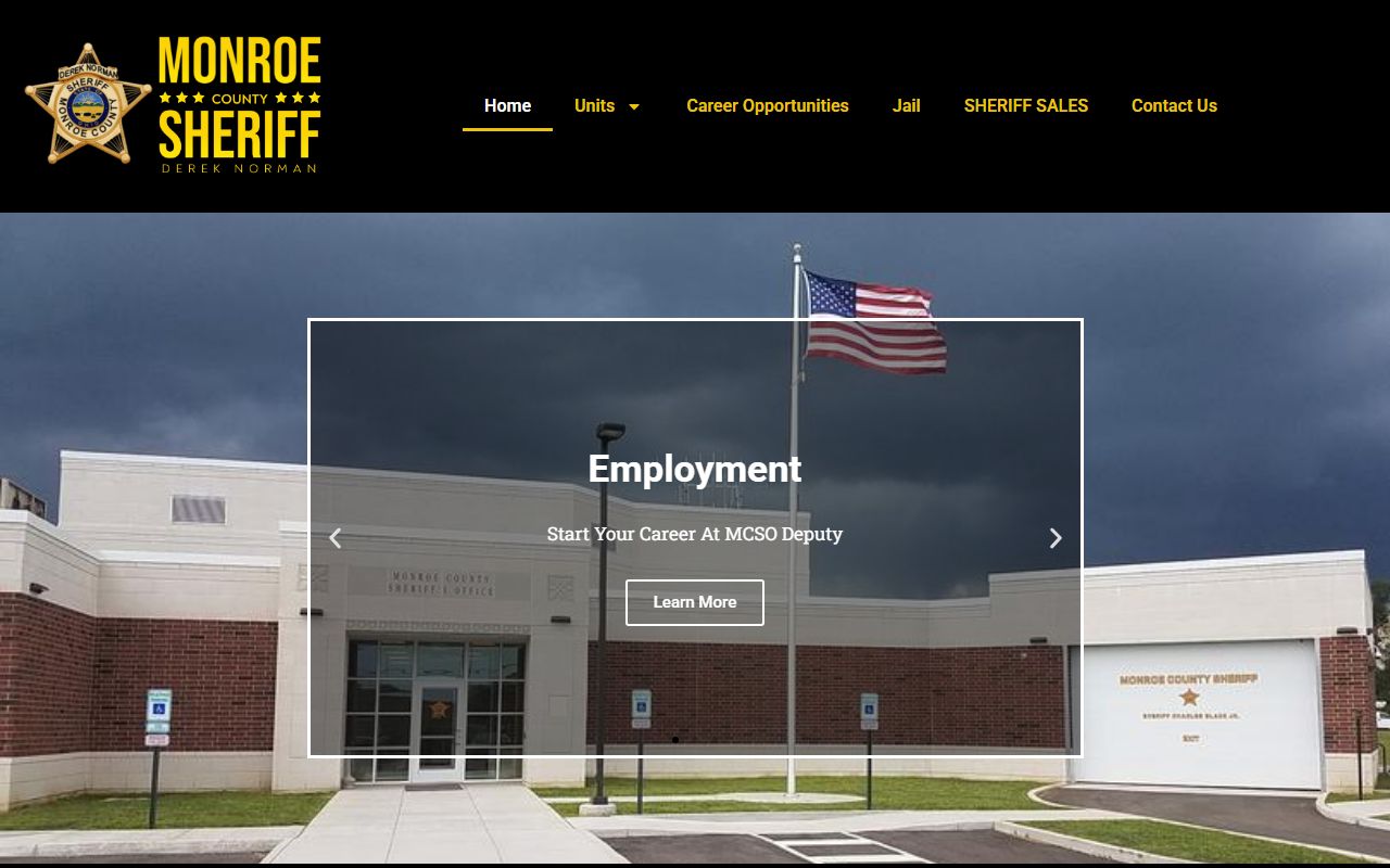 Monroe County Ohio Sheriff's Office website for police records