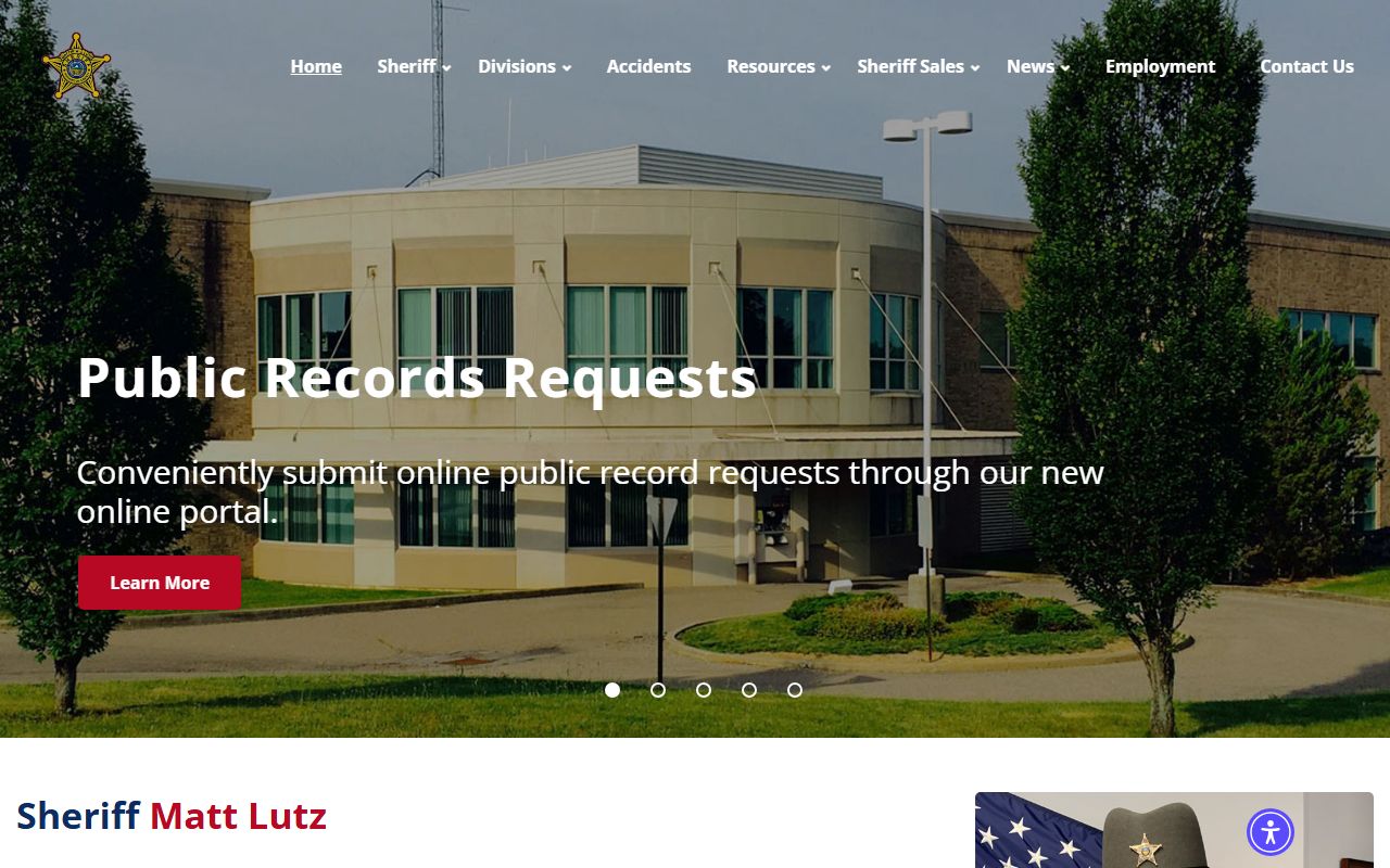Muskingum County Ohio Sheriff's Office records page for police records