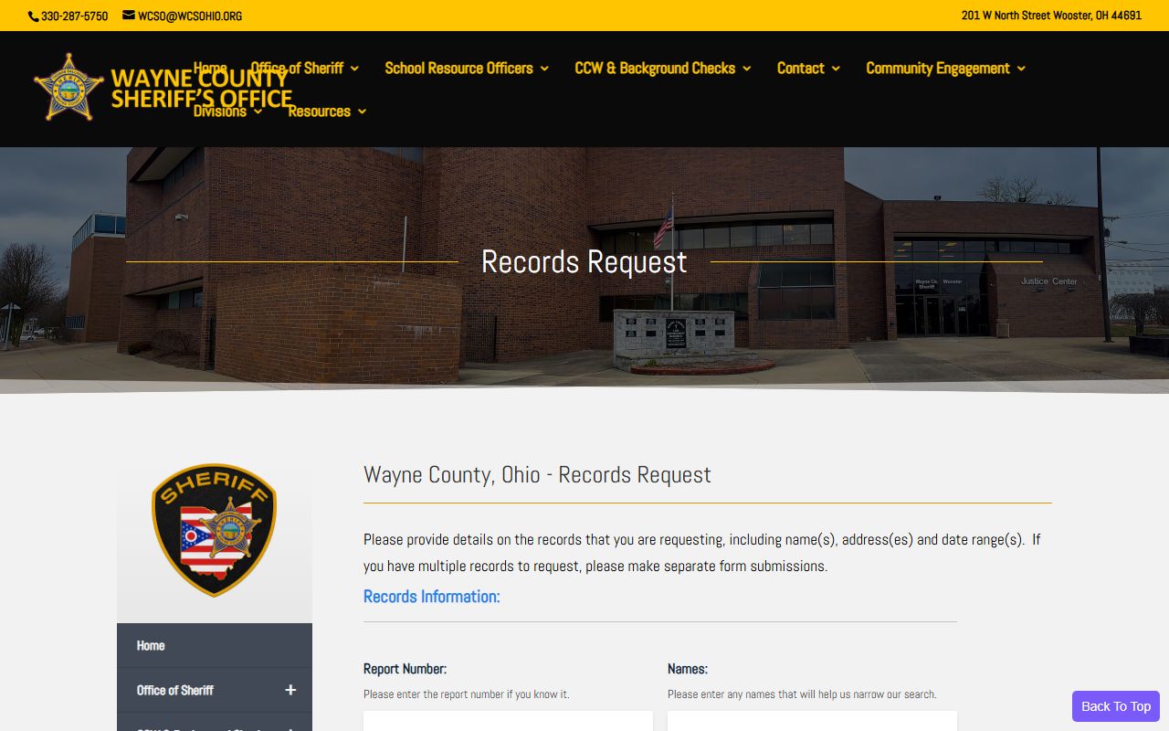Summit County Ohio police records search system
