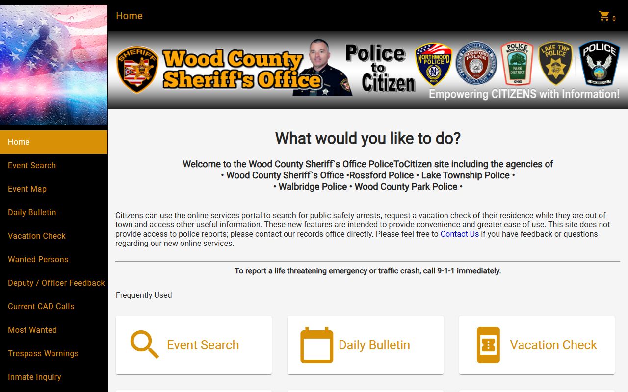 Ottawa County Ohio police records search system