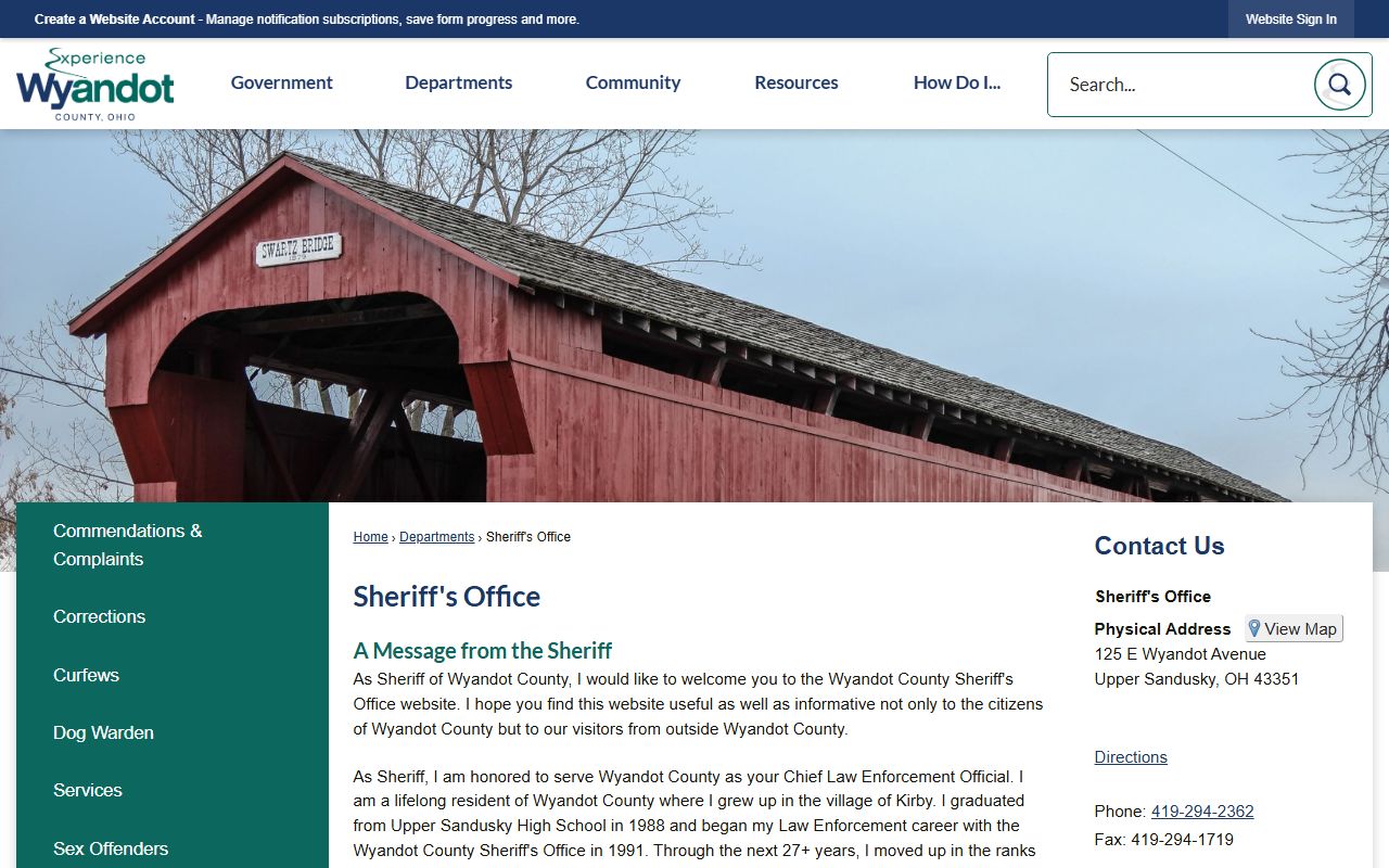 Wyandot County Ohio police records portal